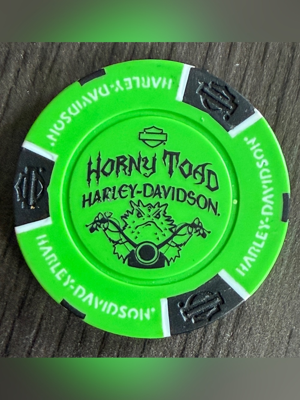 Collectible Harley Davidson Poker Chip Horny Toad Harley Temple, Texas
